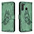 Funda de Cuero Cartera con Soporte Mariposa Carcasa B02F para Samsung Galaxy A21 Verde