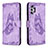 Funda de Cuero Cartera con Soporte Mariposa Carcasa B02F para Samsung Galaxy A32 4G Purpura Claro