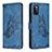Funda de Cuero Cartera con Soporte Mariposa Carcasa B02F para Samsung Galaxy A41 Azul