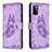 Funda de Cuero Cartera con Soporte Mariposa Carcasa B02F para Samsung Galaxy A41 Purpura Claro