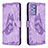 Funda de Cuero Cartera con Soporte Mariposa Carcasa B02F para Samsung Galaxy A72 4G Purpura Claro