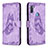 Funda de Cuero Cartera con Soporte Mariposa Carcasa B02F para Samsung Galaxy M11 Purpura Claro