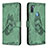 Funda de Cuero Cartera con Soporte Mariposa Carcasa B02F para Samsung Galaxy M11 Verde