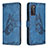 Funda de Cuero Cartera con Soporte Mariposa Carcasa B02F para Samsung Galaxy S20 FE (2022) 5G Azul