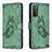 Funda de Cuero Cartera con Soporte Mariposa Carcasa B02F para Samsung Galaxy S20 FE (2022) 5G Verde