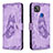 Funda de Cuero Cartera con Soporte Mariposa Carcasa B02F para Xiaomi POCO C3 Purpura Claro