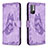 Funda de Cuero Cartera con Soporte Mariposa Carcasa B02F para Xiaomi POCO M3 Pro 5G Purpura Claro