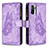 Funda de Cuero Cartera con Soporte Mariposa Carcasa B02F para Xiaomi Poco M5S Purpura Claro