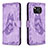 Funda de Cuero Cartera con Soporte Mariposa Carcasa B02F para Xiaomi Poco X3 Pro Purpura Claro