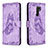 Funda de Cuero Cartera con Soporte Mariposa Carcasa B02F para Xiaomi Redmi 9 Prime India Purpura Claro