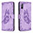 Funda de Cuero Cartera con Soporte Mariposa Carcasa B02F para Xiaomi Redmi 9i Purpura Claro