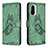 Funda de Cuero Cartera con Soporte Mariposa Carcasa B02F para Xiaomi Redmi K40 Pro 5G Verde