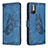 Funda de Cuero Cartera con Soporte Mariposa Carcasa B02F para Xiaomi Redmi Note 10 5G Azul