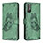 Funda de Cuero Cartera con Soporte Mariposa Carcasa B02F para Xiaomi Redmi Note 10T 5G Verde