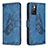 Funda de Cuero Cartera con Soporte Mariposa Carcasa B02F para Xiaomi Redmi Note 11 4G (2021) Azul