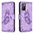 Funda de Cuero Cartera con Soporte Mariposa Carcasa B02F para Xiaomi Redmi Note 11 4G (2021) Purpura Claro