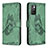 Funda de Cuero Cartera con Soporte Mariposa Carcasa B02F para Xiaomi Redmi Note 11 4G (2021) Verde