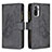 Funda de Cuero Cartera con Soporte Mariposa Carcasa B02F para Xiaomi Redmi Note 11 SE India 4G Negro