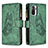 Funda de Cuero Cartera con Soporte Mariposa Carcasa B02F para Xiaomi Redmi Note 11 SE India 4G Verde