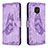 Funda de Cuero Cartera con Soporte Mariposa Carcasa B02F para Xiaomi Redmi Note 9 Pro Max Purpura Claro