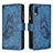 Funda de Cuero Cartera con Soporte Mariposa Carcasa B03F para Samsung Galaxy A02 Azul