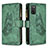 Funda de Cuero Cartera con Soporte Mariposa Carcasa B03F para Samsung Galaxy A02s Verde