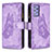 Funda de Cuero Cartera con Soporte Mariposa Carcasa B03F para Samsung Galaxy A72 4G Purpura Claro