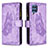 Funda de Cuero Cartera con Soporte Mariposa Carcasa B03F para Samsung Galaxy M32 4G Purpura Claro