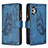 Funda de Cuero Cartera con Soporte Mariposa Carcasa B03F para Samsung Galaxy M32 5G Azul