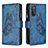 Funda de Cuero Cartera con Soporte Mariposa Carcasa B03F para Samsung Galaxy S20 FE 4G Azul