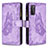 Funda de Cuero Cartera con Soporte Mariposa Carcasa B03F para Samsung Galaxy S20 Lite 5G Purpura Claro