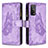 Funda de Cuero Cartera con Soporte Mariposa Carcasa B03F para Xiaomi Mi 10T 5G Purpura Claro