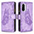 Funda de Cuero Cartera con Soporte Mariposa Carcasa B03F para Xiaomi Mi 11i 5G Purpura Claro