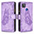 Funda de Cuero Cartera con Soporte Mariposa Carcasa B03F para Xiaomi POCO C3 Purpura Claro