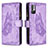 Funda de Cuero Cartera con Soporte Mariposa Carcasa B03F para Xiaomi POCO M3 Pro 5G Purpura Claro