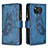 Funda de Cuero Cartera con Soporte Mariposa Carcasa B03F para Xiaomi Poco X3 Pro Azul