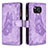 Funda de Cuero Cartera con Soporte Mariposa Carcasa B03F para Xiaomi Poco X3 Pro Purpura Claro