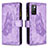 Funda de Cuero Cartera con Soporte Mariposa Carcasa B03F para Xiaomi Redmi 10 (2022) Purpura Claro