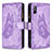 Funda de Cuero Cartera con Soporte Mariposa Carcasa B03F para Xiaomi Redmi 9A Purpura Claro