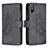 Funda de Cuero Cartera con Soporte Mariposa Carcasa B03F para Xiaomi Redmi 9AT Negro