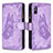 Funda de Cuero Cartera con Soporte Mariposa Carcasa B03F para Xiaomi Redmi 9i Purpura Claro