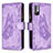 Funda de Cuero Cartera con Soporte Mariposa Carcasa B03F para Xiaomi Redmi Note 10T 5G Purpura Claro