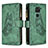 Funda de Cuero Cartera con Soporte Mariposa Carcasa B03F para Xiaomi Redmi Note 9 Verde