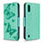 Funda de Cuero Cartera con Soporte Mariposa Carcasa B13F para Samsung Galaxy A01 SM-A015 Verde