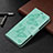 Funda de Cuero Cartera con Soporte Mariposa Carcasa B13F para Samsung Galaxy S21 Plus 5G Verde