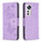 Funda de Cuero Cartera con Soporte Mariposa Carcasa B13F para Xiaomi Mi 12 5G Purpura Claro