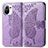 Funda de Cuero Cartera con Soporte Mariposa Carcasa L02 para Xiaomi Mi 11 5G Purpura Claro