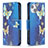 Funda de Cuero Cartera con Soporte Mariposa Carcasa L07 para Apple iPhone 15 Plus Azul