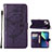 Funda de Cuero Cartera con Soporte Mariposa Carcasa L10 para Apple iPhone 13 Mini Morado