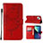 Funda de Cuero Cartera con Soporte Mariposa Carcasa L10 para Apple iPhone 13 Mini Rojo